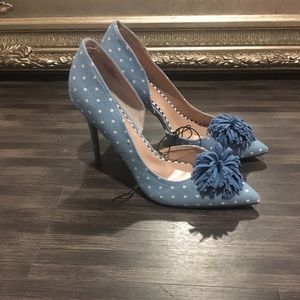 Betsey Johnson Denim Polka Dot 🔵⚪️ size 9.5
